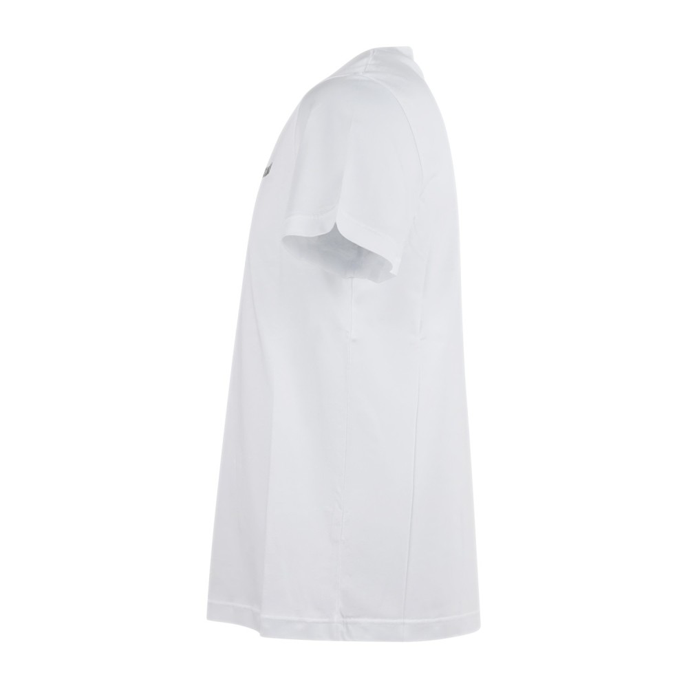 Daniele Alessandrini - T-shirt girocollo bianca con stampa logo sul fronte per