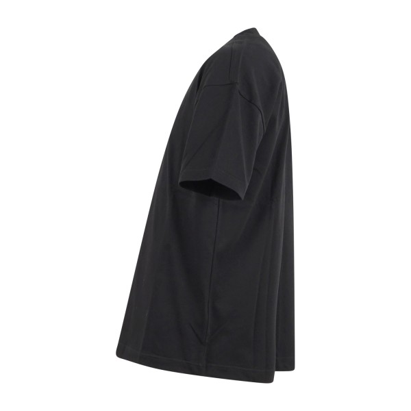 Daniele Alessandrini - T-shirt girocollo nera con patch logo sul retro over fit