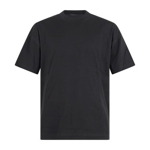 Daniele Alessandrini - T-shirt girocollo nera con patch logo sul retro over fit