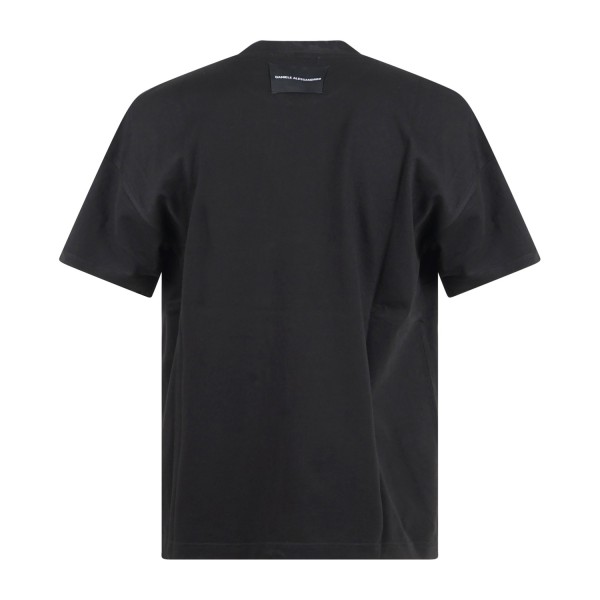 Daniele Alessandrini - T-shirt girocollo nera con patch logo sul retro over fit
