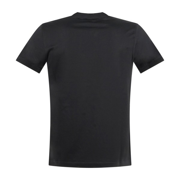 Daniele Alessandrini - T-shirt girocollo nera con stampa logo sul fronte per