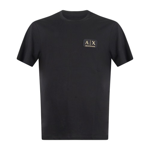 Armani Exchange - T-shirt nera con patch logo sul petto per uomo | xm002178
