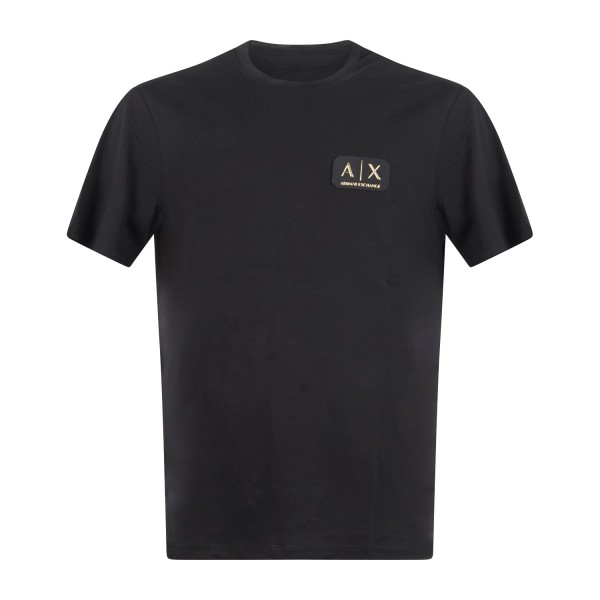 Armani Exchange - T-shirt nera con patch logo sul petto per uomo | xm002178
