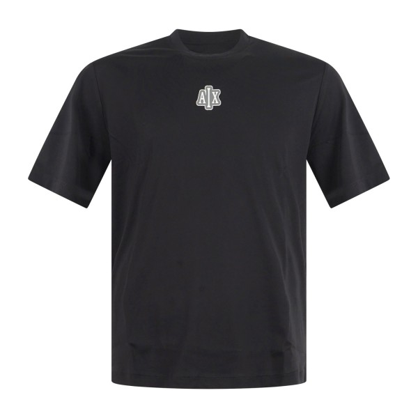Armani Exchange - T-shirt nera con stampa logo sul fronte e retro per uomo |
