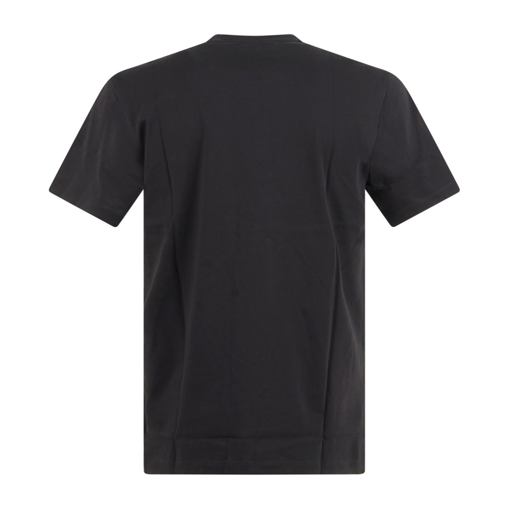 Armani Exchange - T-shirt nera in jersey di cotone con logo sul petto per uomo