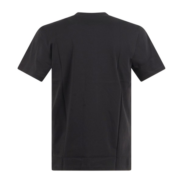 Armani Exchange - T-shirt nera in jersey di cotone con logo sul petto per uomo