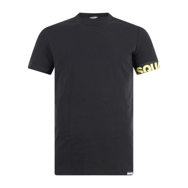 Dsquared2 - T-shirt nera manica corta con banda logata sulla manica per uomo |