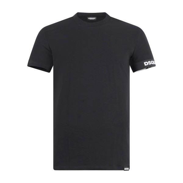 Dsquared2 - T-shirt nera manica corta con banda logata sulla manica per uomo |