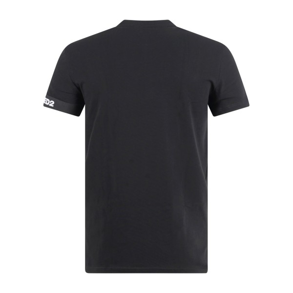 Dsquared2 - T-shirt nera manica corta con banda logata sulla manica per uomo |