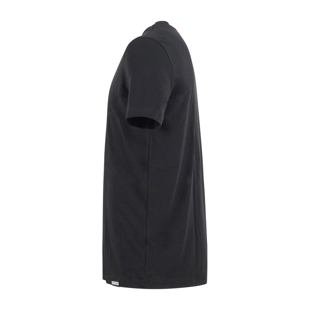 Dsquared2 - T-shirt nera manica corta con ricamo logo over fit per uomo |