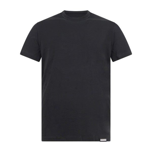 Dsquared2 - T-shirt nera manica corta con ricamo logo over fit per uomo |