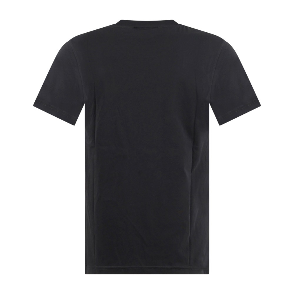 Emporio Armani - T-shirt nera manica corta con stampa logo sul fronte per uomo