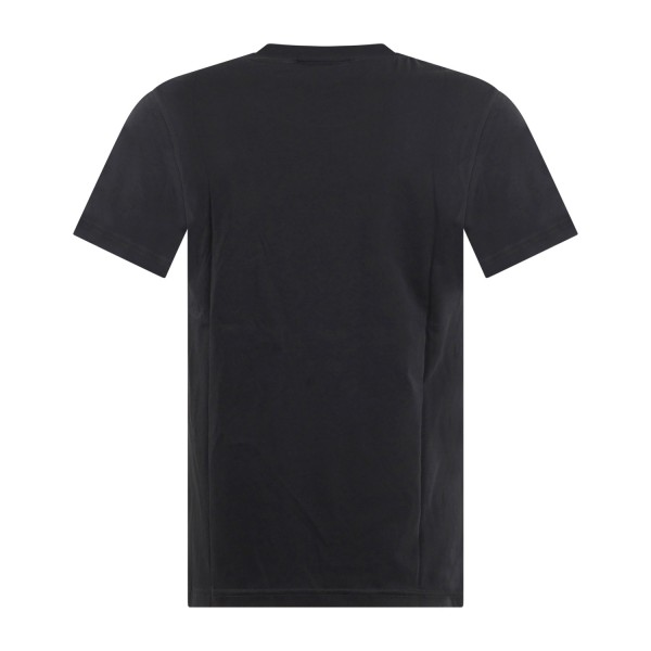 Emporio Armani - T-shirt nera manica corta con stampa logo sul fronte per uomo
