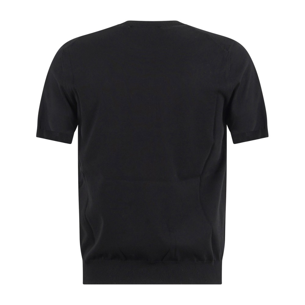 MASQ - T-shirt nera manica corta in maglia di cotone per uomo | m5425-1002