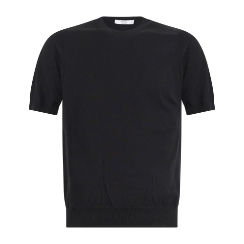MASQ - T-shirt nera manica corta in maglia di cotone per uomo | m5425-1002