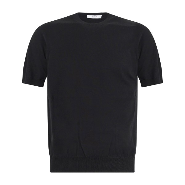 MASQ - T-shirt nera manica corta in maglia di cotone per uomo | m5425-1002