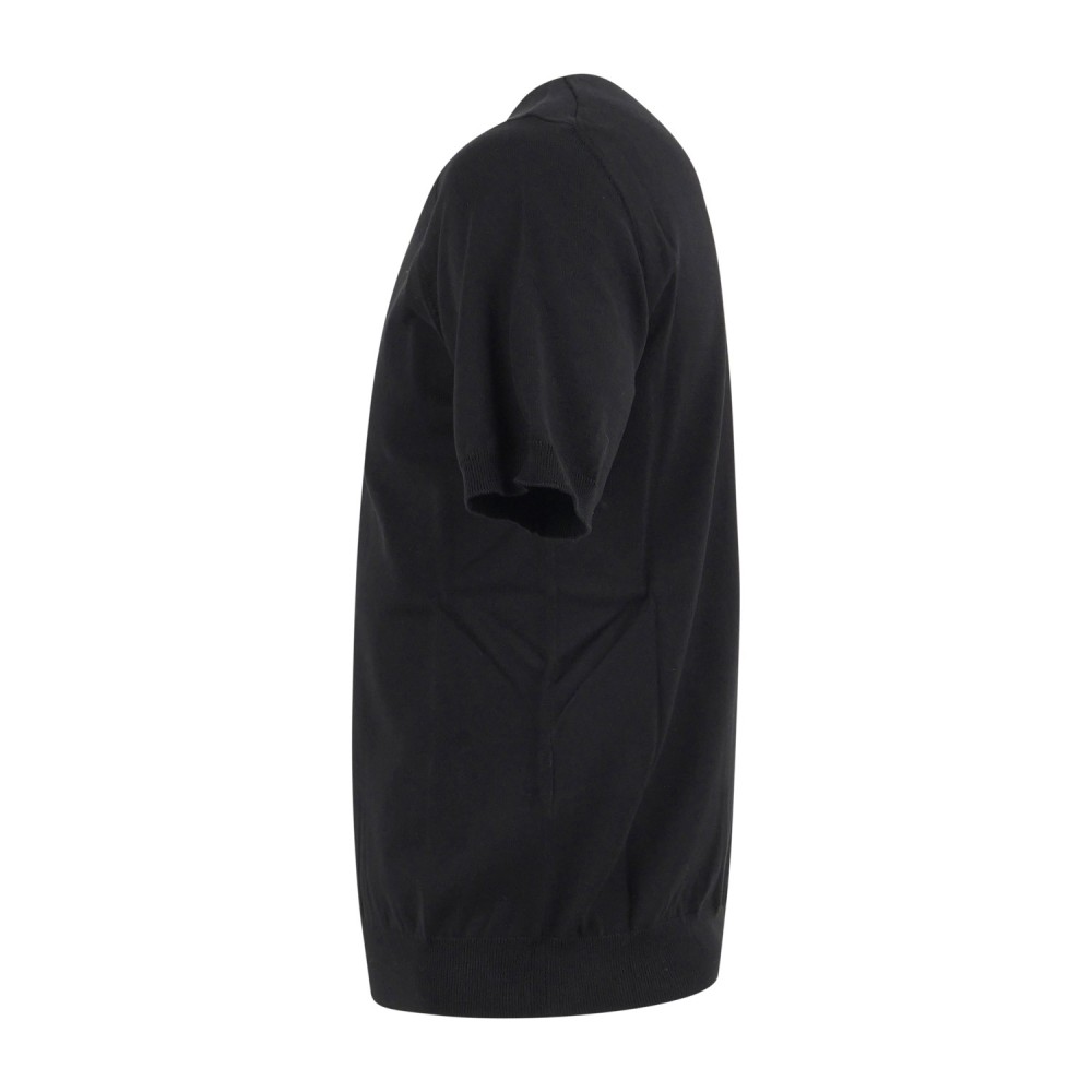 MASQ - T-shirt nera manica corta in maglia di cotone per uomo | m5425-1002