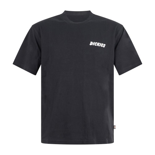 Dickies - T-shirt nero Dry Ridge con stampa logo sul fronte e retro per uomo | 2