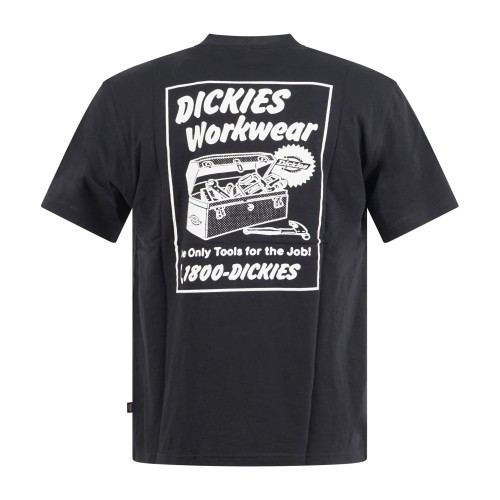 Dickies - T-shirt nero Dry Ridge con stampa logo sul fronte e retro per uomo |