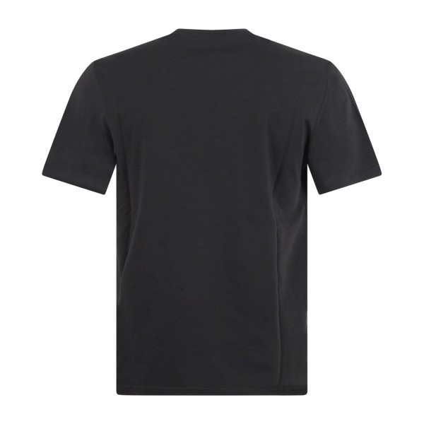 Emporio Armani - T-shirt nero manica corta con bande logate sulle spalle per