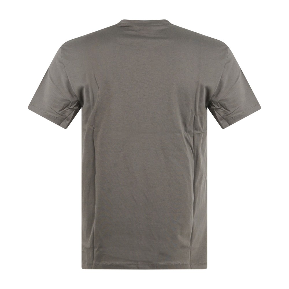 Armani Exchange - T-shirt verde con ricamo logo sul fronte a contrasto per uomo