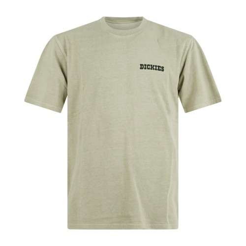 Dickies - T-shirt verde Darrtown con stampa logo sul fronte e retro per uomo | 2