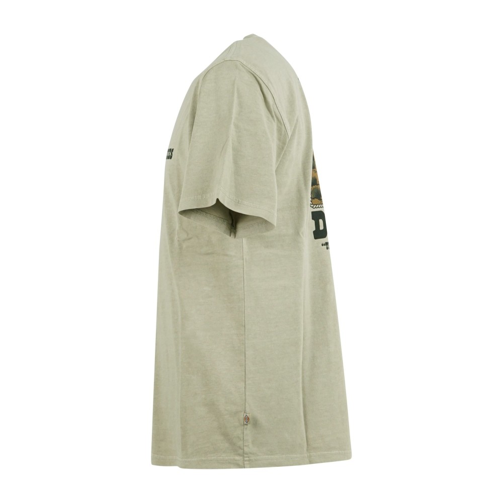 Dickies - T-shirt verde Darrtown con stampa logo sul fronte e retro per uomo |