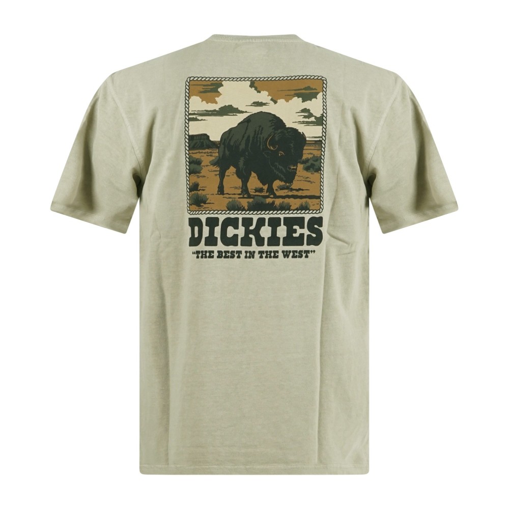 Dickies - T-shirt verde Darrtown con stampa logo sul fronte e retro per uomo |
