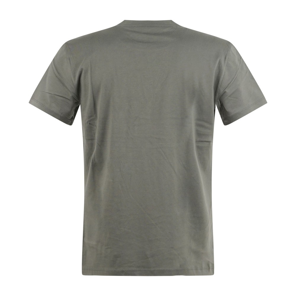 Armani Exchange - T-shirt verde in jersey di cotone con logo sul petto per uomo