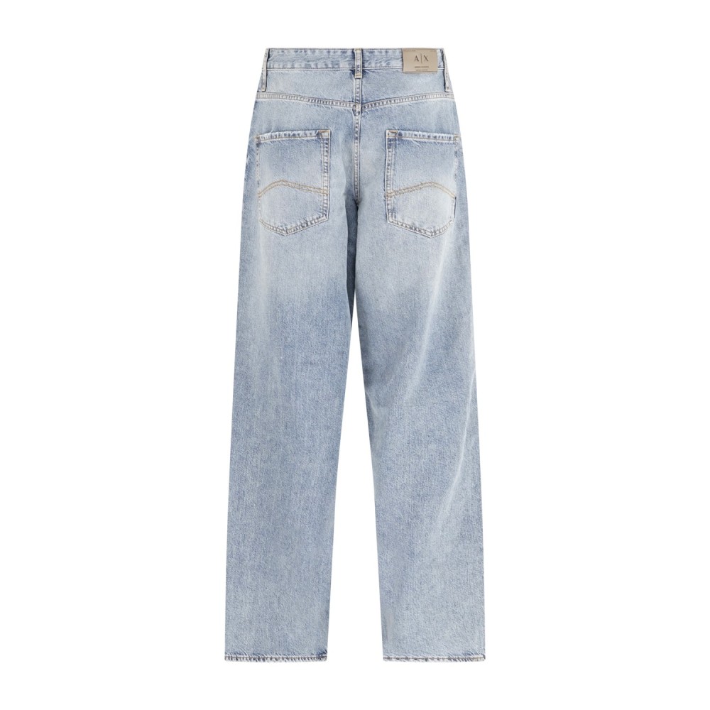 Armani Exchange - Jeans denim chiaro 5 tasche baggy fit per uomo | xm000076