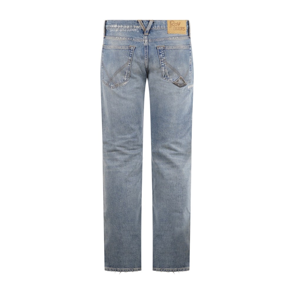 Roy Roger's - Jeans denim chiaro 5 tasche Cult Wide Kurt loose fit per uomo |