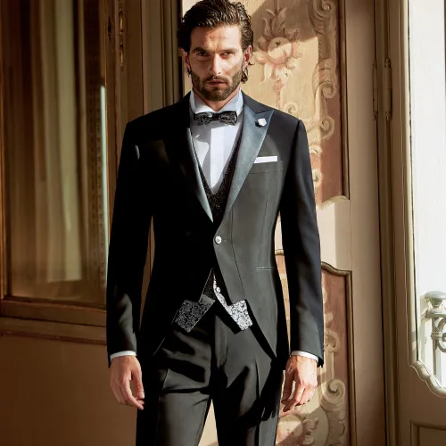 Lubiam 1911 Cerimonia - Abito tight nero per uomo | 