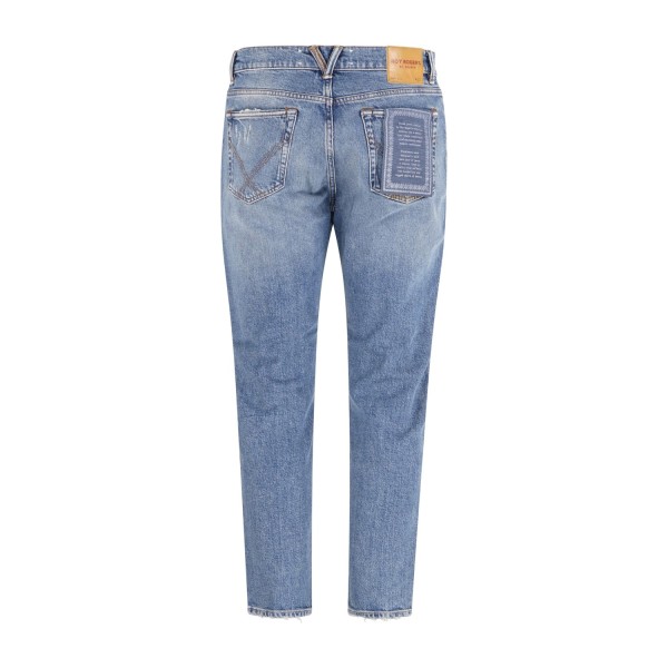 Roy Roger's - Jeans denim Re-Search 5 tasche dapper con rotture per uomo |
