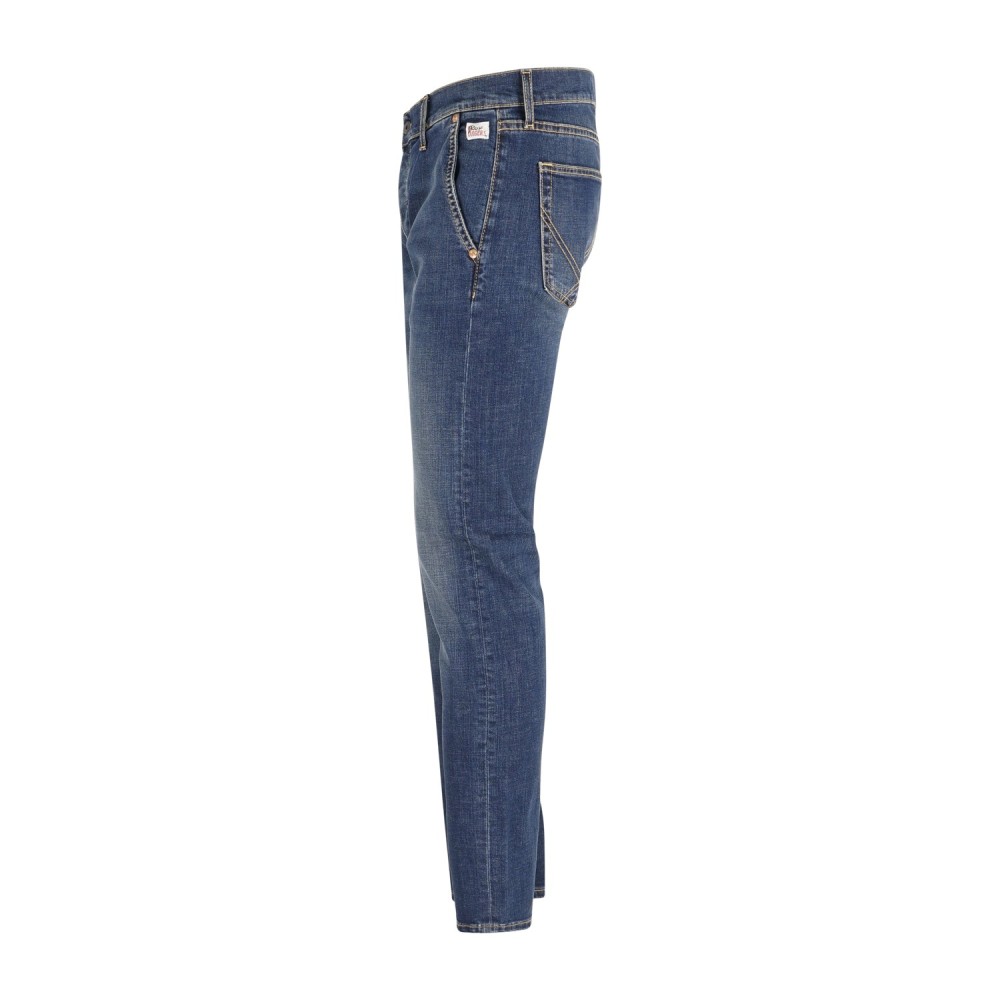 Roy Roger's - Jeans denim scuro Carlin New Elias tasca a filo slim fit per uomo