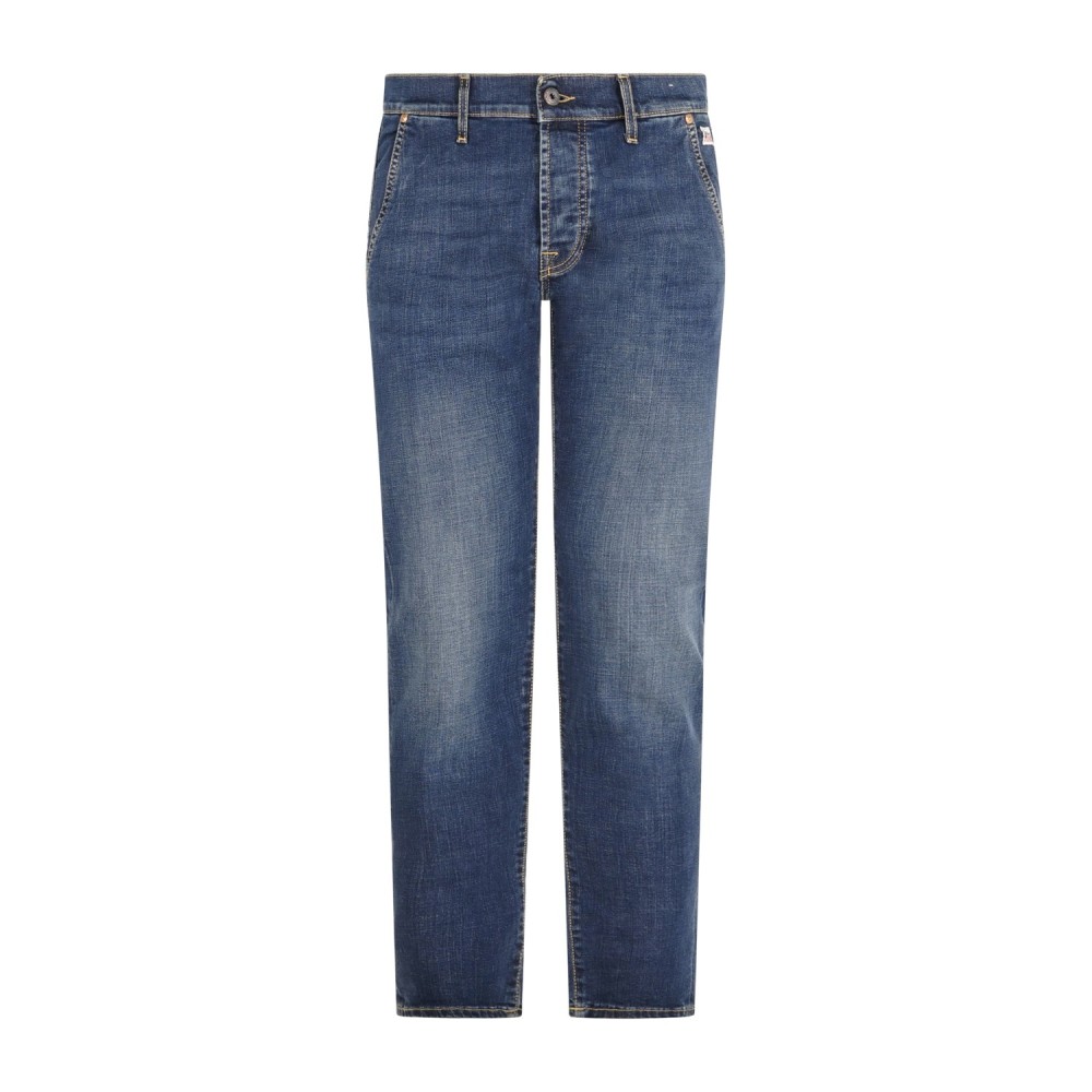 Roy Roger's - Jeans denim scuro Carlin New Elias tasca a filo slim fit per uomo