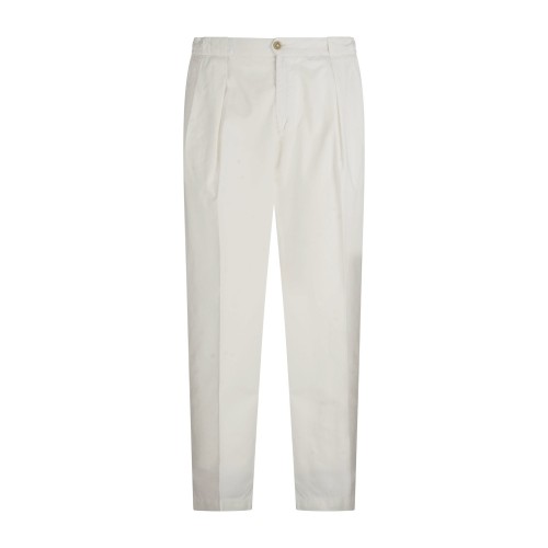 Briglia 1949 - Pantalone bianco Portobellod carrot fit tasca a filo per uomo |
