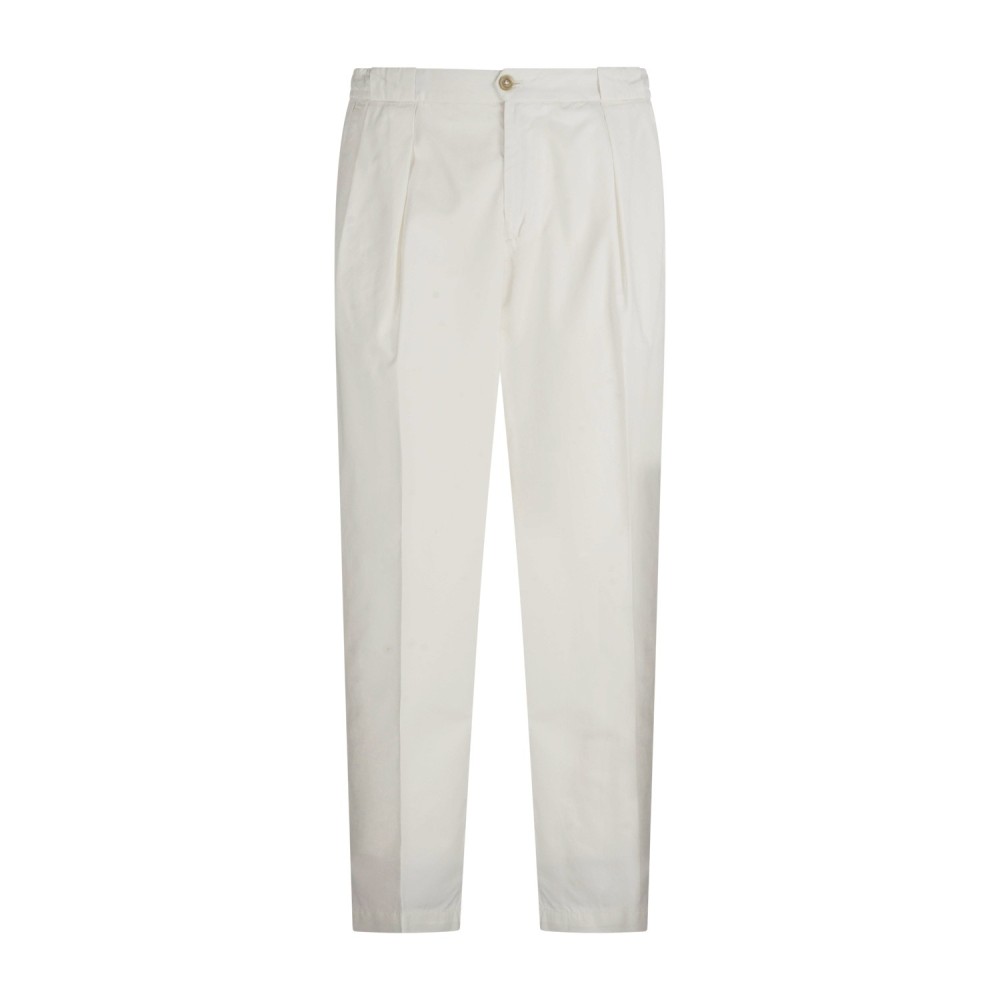 Briglia 1949 - Pantalone bianco Portobellod carrot fit tasca a filo per uomo |