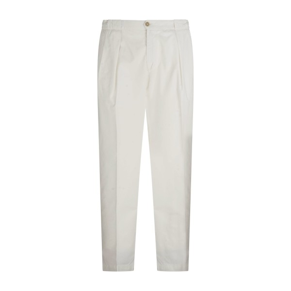 Briglia 1949 - Pantalone bianco Portobellod carrot fit tasca a filo per uomo |