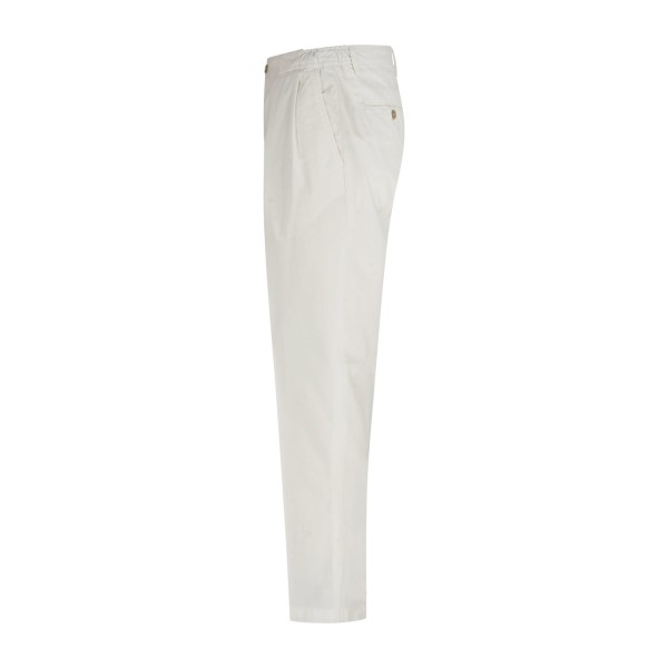 Briglia 1949 - Pantalone bianco Portobellod carrot fit tasca a filo per uomo |