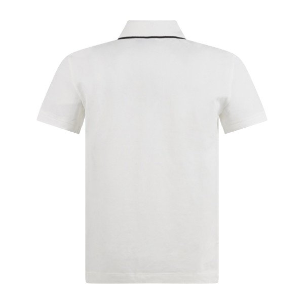 Armani Exchange - Polo bianca senza bottoni maniche corte con righe sul