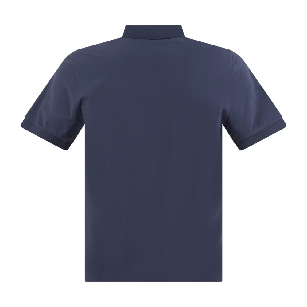 DUNO - Polo blu Virix in tessuto tecnico con logo termosaldato per uomo | virix