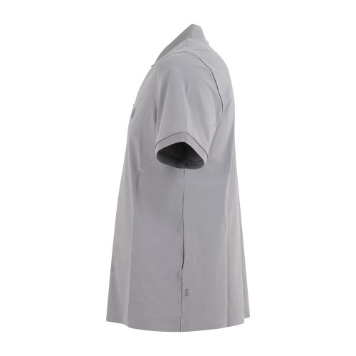 DUNO - Polo grigio Virix in tessuto tecnico con logo termosaldato per uomo | 2