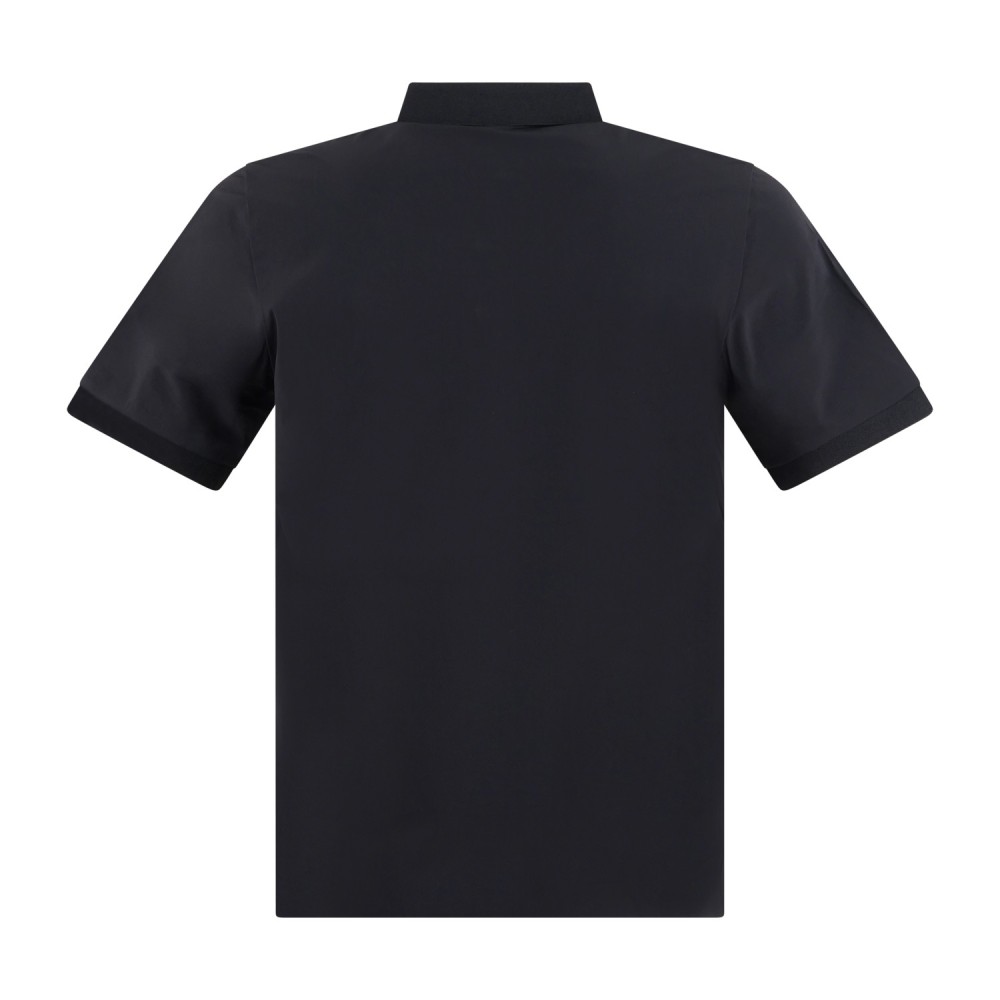 DUNO - Polo nera Virix in tessuto tecnico con logo termosaldato per uomo |