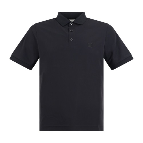 DUNO - Polo nera Virix in tessuto tecnico con logo termosaldato per uomo |