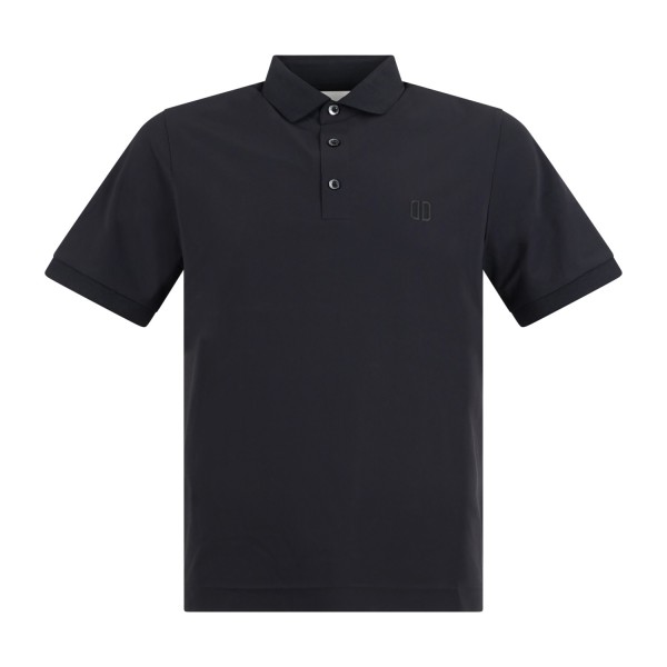 DUNO - Polo nera Virix in tessuto tecnico con logo termosaldato per uomo |
