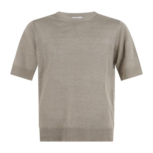 MASQ - T-shirt beige manica corta in maglia di lino per uomo | m5425-1042