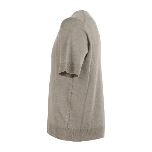 MASQ - T-shirt beige manica corta in maglia di lino per uomo | m5425-1042 2
