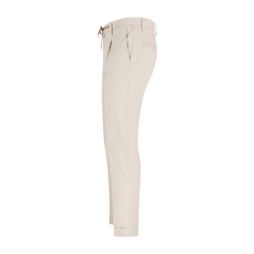 Barbati - Pantalone beige Gregory in cotone leggero con pence e coulisse per 2