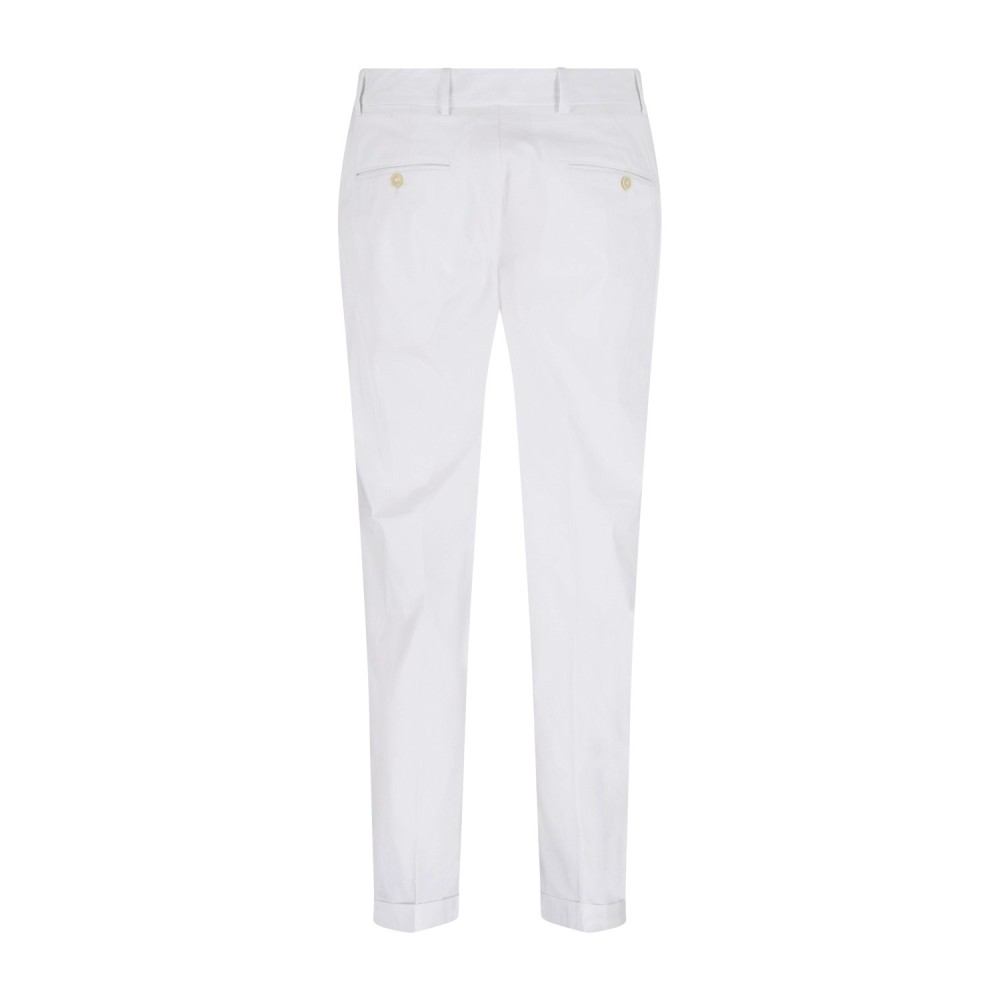 Daniele Alessandrini - Pantalone bianco in cotone con pence carrot fit per uomo