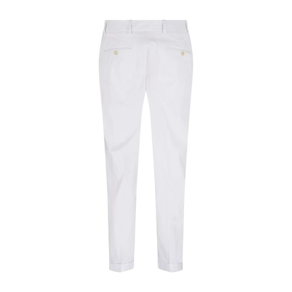 Daniele Alessandrini - Pantalone bianco in cotone con pence carrot fit per uomo